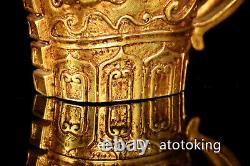 7.2 Chinese antiques the Han Dynasty pure copper gold plated beast statue cup