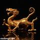 Ancient China Gold plated copper Handmade make Climbing Dragon Ornaments
