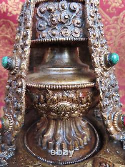 Antique Handmade Copper Gold plated Tibetan Water Offering Tsebum Bhumba, Nepal