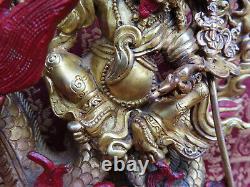 Antique Master Qality Handmade Copper Gold-plated White Jambala Kubear, Nepal