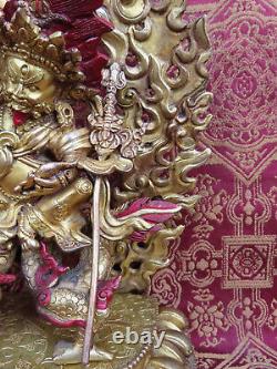 Antique Master Qality Handmade Copper Gold-plated White Jambala Kubear, Nepal