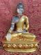 Antique Master Qality Handmade Crystal Copper Gold-plated Buddha Rupa, Nepal