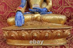 Antique Master Qality Handmade Lapis Lazuli Copper Gold-plated Buddha Rupa Nepal