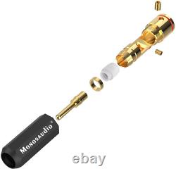 Audio Pure Copper RCA Plug Rhodium /Gold Plated Screws Locking RCA Connector