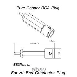 Audio Pure Copper RCA Plug Rhodium /Gold Plated Screws Locking RCA Connector