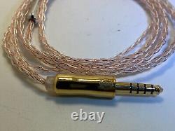 Authentic ALO Audio SXC 8 IEM Cable MMCX-4.4mm Balanced Gold Plated Copper