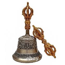 Bell n Gold Plated Copper Dorje Vajra Pestle Old Antique Buddhist Tibetan Décor