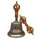 Bell n Gold Plated Copper Dorje Vajra Pestle Old Antique Buddhist Tibetan Décor