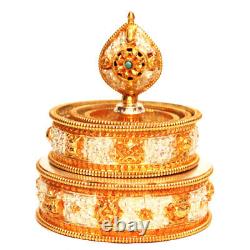 Best Quality 4 Diameter Hand Carved Silver & Gold Plated Copper Mandala Set