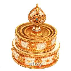 Best Quality 4 Diameter Hand Carved Silver & Gold Plated Copper Mandala Set