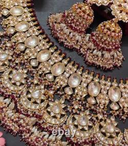 Bollywood Style Gold Plated Indian Pachi Kundan Choker Necklace Jewelry Set