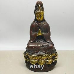 Brass imitation purple copper gold-plated clasped Guanyin