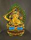 Buddhism Gold Plated Goddess Manjushri Hand Painting Copper Statue Figure free