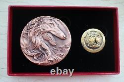 China 2018 Copper and Gold Plated Brass with Enamel Medals Lunar Year of Dog