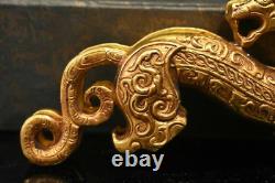 China Gold plated copper Handmade carving Mythical Animals soldier symbol