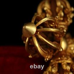 Chinese Antique Tibetan Buddhism old copper hand-made gold-plated N