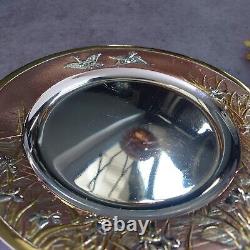 Christofle Samuel Waret silver plated with gold & copper accents Japonism RARE