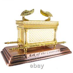 Copper Gold Plated Figurine Ark of Covenant Jerusalem Holy Land Gift 11x6.5