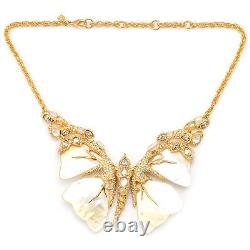 De Buman 18K Yellow Gold Plated & Mother-of-Pearl Butterfly Necklace