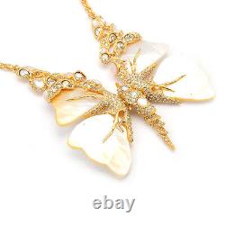 De Buman 18K Yellow Gold Plated & Mother-of-Pearl Butterfly Necklace