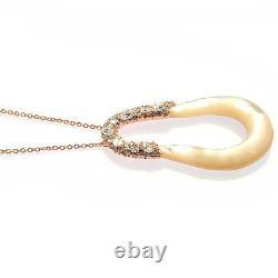 De Buman 18k Yellow Gold Plated or Rose Gold Plated Mother-of-Pearl Necklace