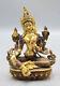 Exquisite Partly Gold Plated Copper Green Tara Statue 6