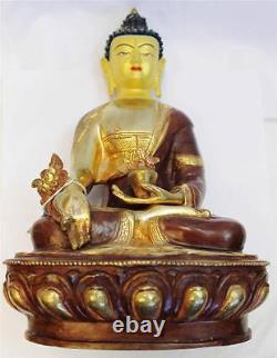 F651 Exclusive Gold Plated Copper Statue of Medicine Buddha 13 Made in Nepal