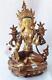 F656 Exclusive Gold Plated Copper Statue of Green Tara 13 Hand Crafted in Nepal