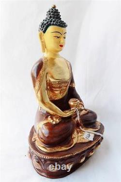 F660 Exclusive Gold Plated Copper Statue Amitabha Buddha 13 Handmade in Nepal