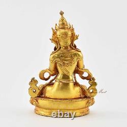 Fine Quality Gold Plated Tibetan Vajradhara / Dorje Chang Copper Statue Patan