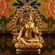 Framed Machine Made Copper Alloy and Gold Plated 4.25 Green Tara Statue