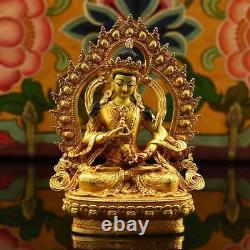 Framed Machine Made Copper Alloy and Gold Plated 4.25 Vajrasattva Statue