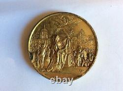 France Napoleon restoration of the monarchy 1830 gold plated copper medal 52mm