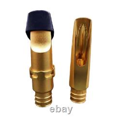 Gold Plated Copper Alto Saxophone Mouthpiece Bullet Shape # 5-8 withLigature 2023
