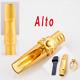 Gold Plated Copper Alto Saxophone Mouthpiece Bullet Shape # 5-8 withLigature NEW