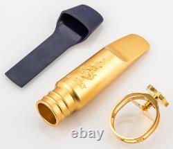 Gold Plated Copper Alto Saxophone Mouthpiece Bullet Shape # 5-8 withLigature US