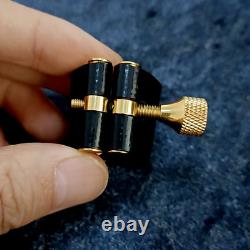 Gold Plated Copper Soprano Saxophone Mouthpiece Flower FAT Body #7 withLigature US