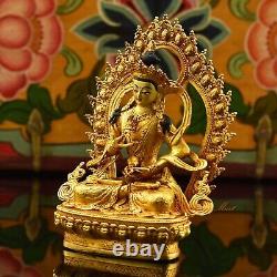 Gold Plated Framed Vajrasattva / Dorje Sempa Ritual Copper Statue Patan, Nepal