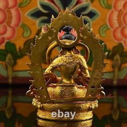 Gold Plated Framed Vajrasattva / Dorje Sempa Ritual Copper Statue Patan, Nepal