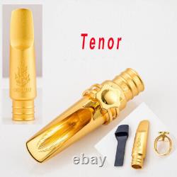 Gold-plated Copper Tenor Saxophone Mouthpiece Bullet Size 5-8 with Packaging Box