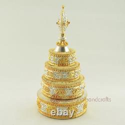 Hand Made Tibetan Buddhist Copper Alloy Gold and Silver Plated 10 Mandala Set