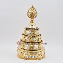 Hand Made Tibetan Buddhist Copper Alloy Gold and Silver Plated 6 Mandala Set