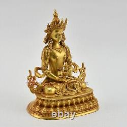 Machine Made Copper Alloy and Gold Plated 6 Aparmita / Amitayus Statue