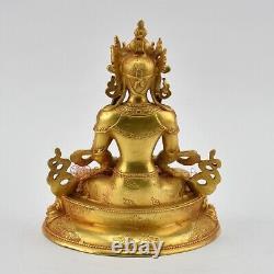 Machine Made Copper Alloy and Gold Plated 6 Aparmita / Amitayus Statue