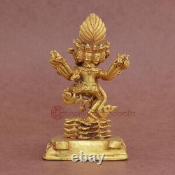 Machine Made, Oxidized Copper Alloy and Gold Plated Hevajra with Nairatmya Statue