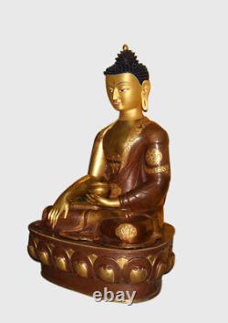 Masterpiece Partly Gold Plated Copper Shakyamuni Buddha Statue 45 High