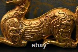Old China Gold plated copper Handmade carving General soldier symbol