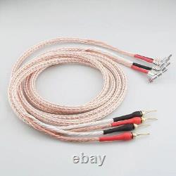 Pair 12TC Speaker Cable OCC Copper Audiophile Loudspeaker Cable With Banana Plug