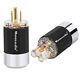 Pair 4N Pure Copper 24k Gold/Rhodium Plated Power Plug 15A 250V AC IEC Connector