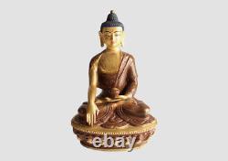 Partly Gold Plated 8 High Copper Shakyamuni Buddha Statue BST162